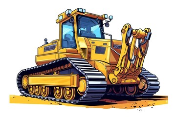 Obraz premium Crawler Buldozer Illustration. Transportation illustration. Generative AI 