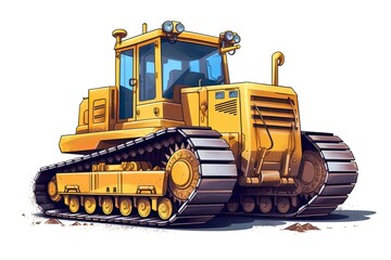 Fototapeta premium Crawler Buldozer Illustration. Transportation illustration. Generative AI 