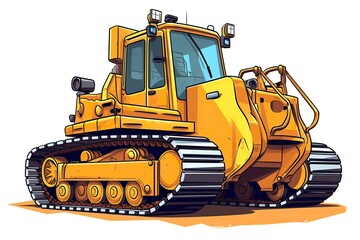 Obraz na płótnie Canvas Crawler Buldozer Illustration. Transportation illustration. Generative AI 
