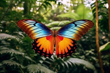 Colorful Painted Butterfly with Majestic Wings - Vibrant Nature and Artistic Beauty, Generative AI