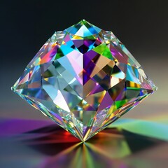 Fototapeta na wymiar Beautiful diamond with a lot of color