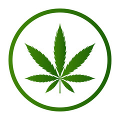 Green marijuana leaf vector design - obrazy, fototapety, plakaty