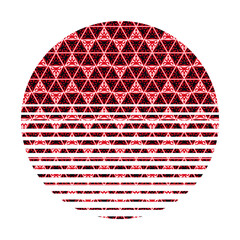 Vintage retro sunset over the sea with gradient silhouette of sun.