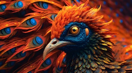 Firebird with Complicated Patterns - Generated AI