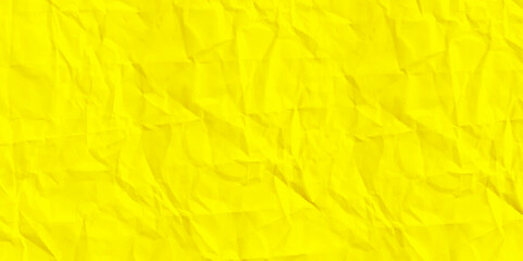 Colorful yellow crumpled paper texture. Rough grunge old blank. Colored background. Vector illustration