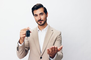 car man service business buy smile key hand auto security holding