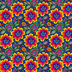 colorful seamless pattern with flowers