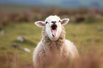 Joyful Sheep Bursting into Laughter. Generative AI