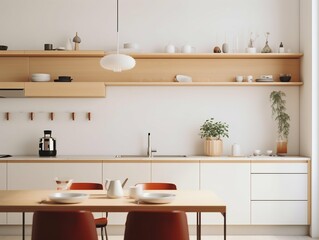 Fototapeta na wymiar Minimalist Kitchen with Clean Countertops. Generative ai