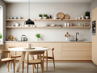 Fototapeta na wymiar Minimalist Kitchen with Clean Countertops. Generative ai