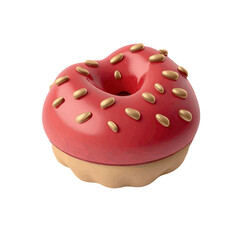 Vector illustration donut in the form of a heart. Delicious sweet donut with the inscription Don't worry.  Cute design for print, clothes, postcard, t-shirt, logo, icon