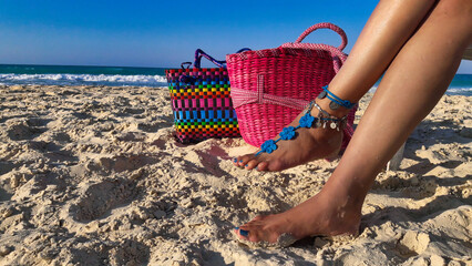 Summer beach Sandals toes and bags
