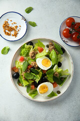 Traditional homemade Niçoise salad
