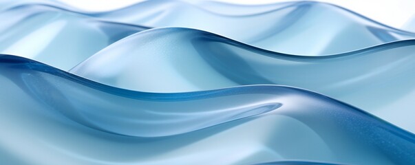 Obraz premium Multiple repeated light blue curved glass on white background, soft film light Generative AI