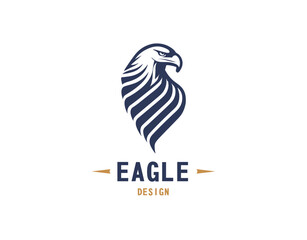Eagle logo vector. Stylized graphic eagle bird logo template, Vector element for logo, badges or labels design.