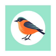 artwork of a bullfinch bird on a green backdrop using vector illustration art
