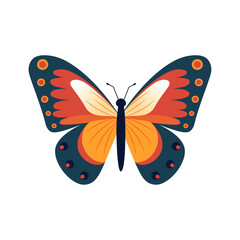 printed pattern of a colorful butterfly design element vector illustration art