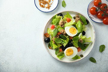Traditional homemade Niçoise salad
