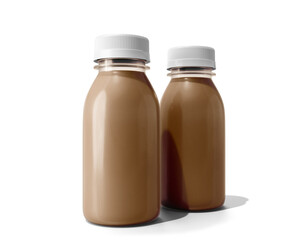 Coffee bottle packaging isolated on transparent background, prepared for mockup, 3D render.