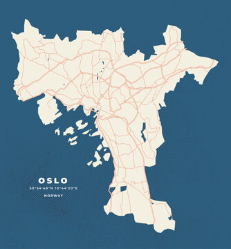 Oslo map vector poster flyer

