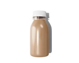Coffee bottle packaging isolated on transparent background, prepared for mockup, 3D render.