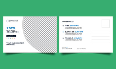 Corporate business postcard design template. digital marketing postcard.