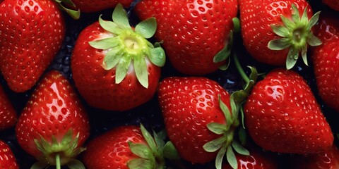 AI Generated. AI Generative. Fresh red green eco organic berry strawberry. Harvest summer farm plant vibe. Graphic Art