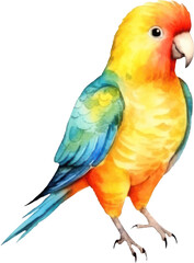 Parrot Bird Watercolor Illustration.Generative AI