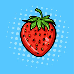Obraz premium strawberry on blue background