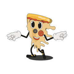 Pizza in cartoon style