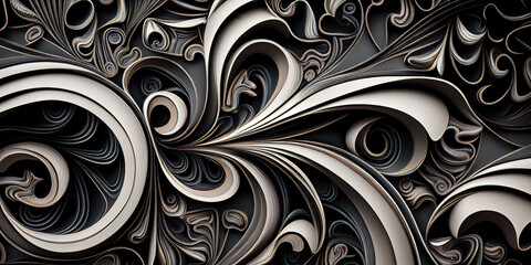 Abstract monochromatic wallpaper background in cloisonnism design (Generative AI)