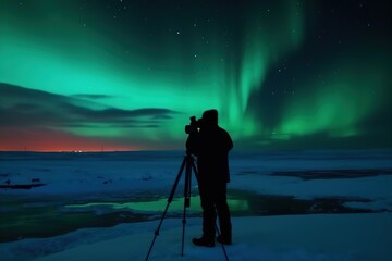 Fototapeta premium Aurora boreal. AI generative