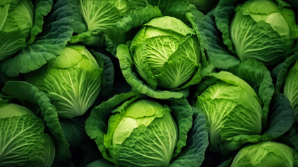 Fototapeta premium Ripe Cabbage mockup and copy space with a gradient background, generative AI