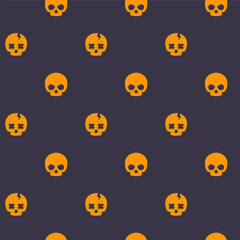 Naklejka premium pattern with skulls, dark seamless halloween background
