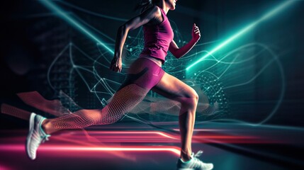 Fitness running concept. Generative AI
