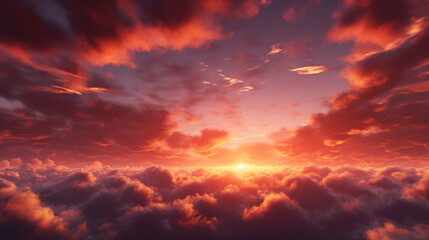 Fototapeta na wymiar Beautiful sunrise sky background. Created with Generative AI