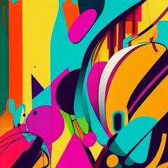 Modern abstract geometric background. Colorful. Generative AI