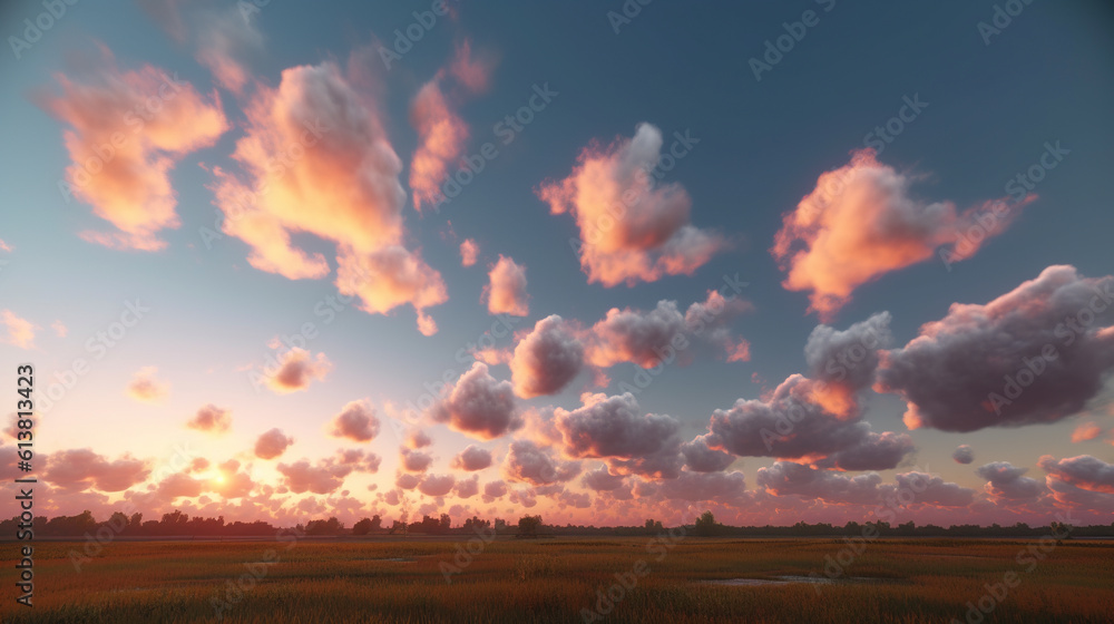Canvas Prints beautiful sunrise sky background. created with generative ai