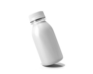 Blank white Milk Coffee bottle packaging isolated on transparent background, prepared for mockup, 3D render.