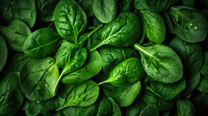 Fototapeta na wymiar Ripe Spinach mockup and copy space with a gradient background, generative AI