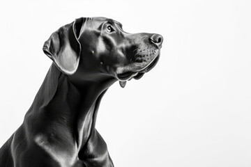 Portrait Of Dog Great Dane In Profile On White Background. Empty Space. Generative AI - obrazy, fototapety, plakaty