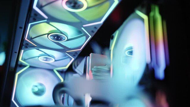 Full RGB Gaming Computer booting up