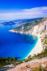 Kefalonia, Greece. Myrtos Beach - the most beautiful beach of the island, Greek Islands.