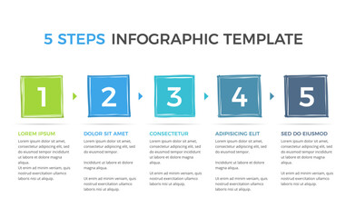 Infographic template with 5 steps or options with place for your text, vector eps10 illustration