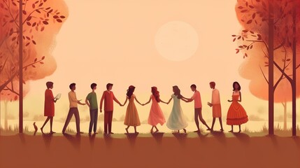 friends' day. the concept of friendship. illustration Generative AI