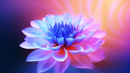 Obraz premium Gradient Meshesa Lotus Flower in Tranquil Shades of Blue and Pur