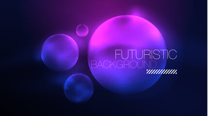 Circles with bright neon shiny light effects, abstract background wallpaper design