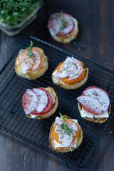 Tomato sandwich for breakfast. Tasty food