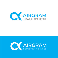 AIRGRAM marketing A icon related logo design template