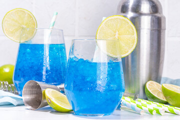 Iced blue curacao cocktail